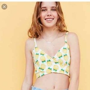 Lemon Print Crop Top